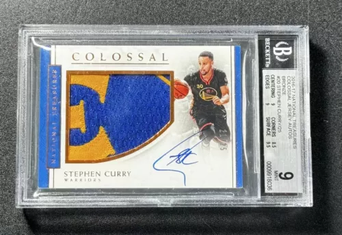 2016-17 National Treasures Colossal Patch Auto Stephen Curry 21/25 BGS9/10