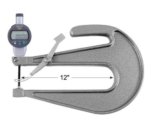 309-290M 12" Deep Throat Thickness Gage 0-1", 12" Reach, .0005" Resolution