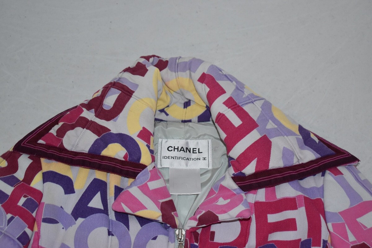 Chanel Identification Multicolour Words Quilted Zip Through Chanel Identification Multicolour Words Quilted Zip Through