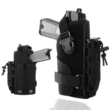 Tactical Molle Gun Holster with Mag Pouch Fits Most Handguns with Laser Light
