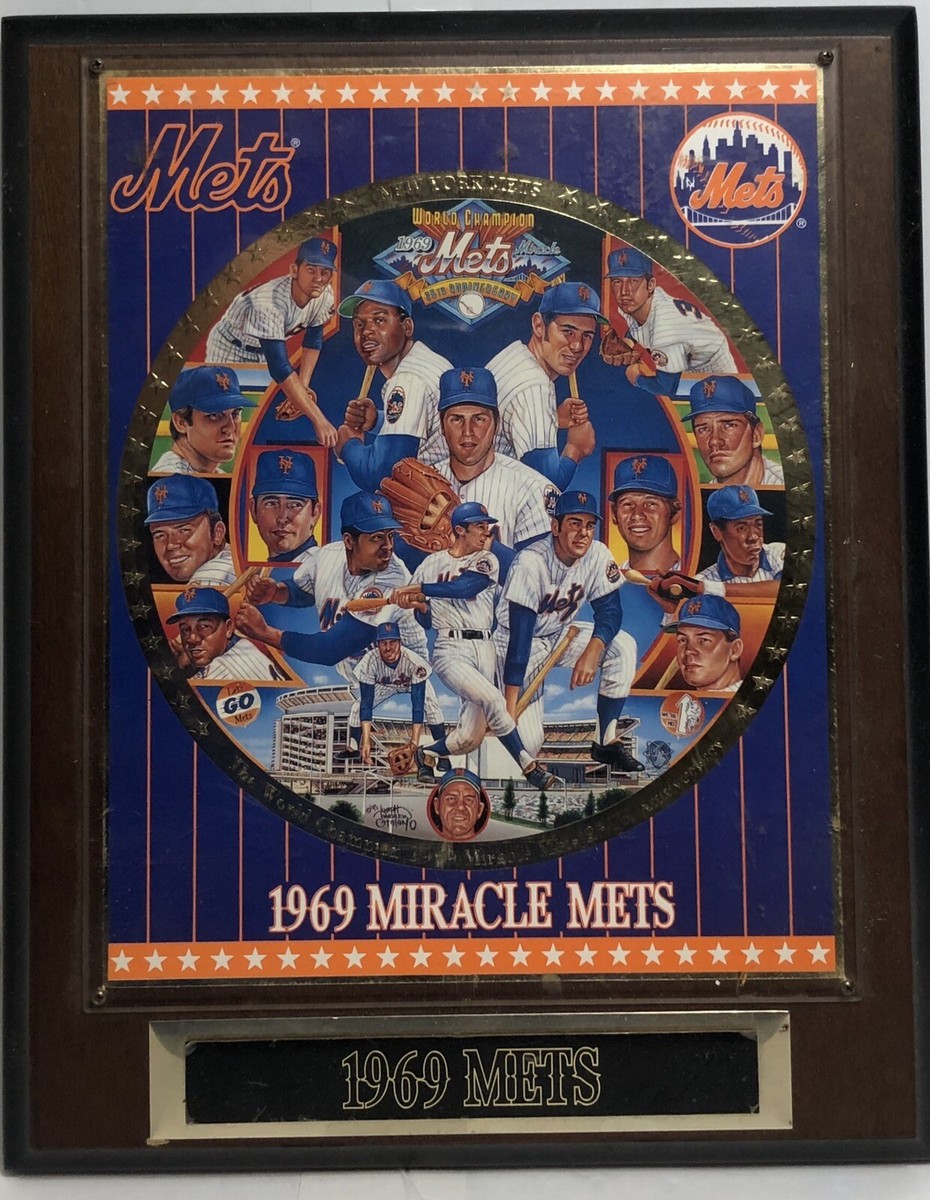 The Amazing Mets Champions ポスター額入り Miracle Mets 1969 World Series Champions Plaque Collectible