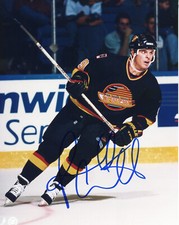 Russ Courtnall Autographed 8x10 Vancouver Canucks Free Shipping  #S2815