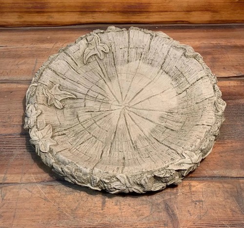 STONE GARDEN LOG BIRD BATH TOP ONLY / FEEDER / BOWL / REPLACEMENT DISH ORNAMENT - Picture 6 of 6