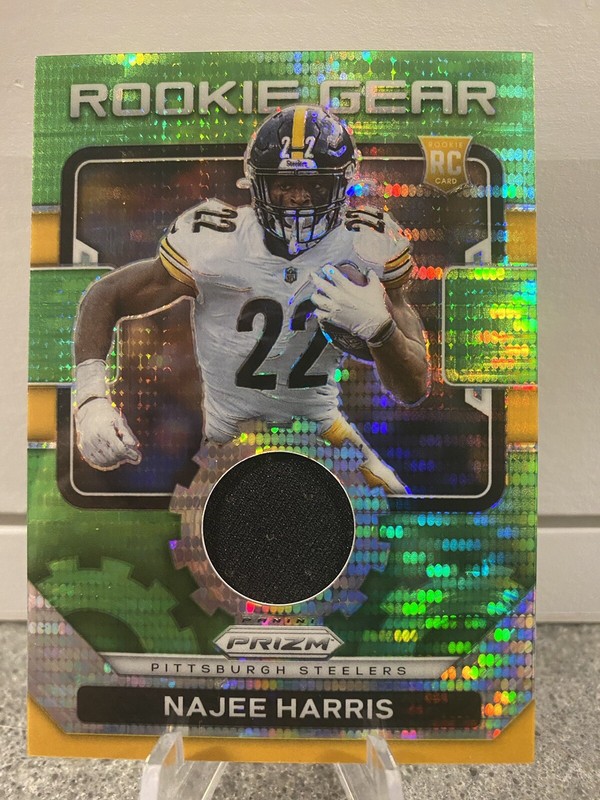 2021 Panini Prizm Najee Harris Rookie Gear Neon Green Pulsar Prizm #RG-13