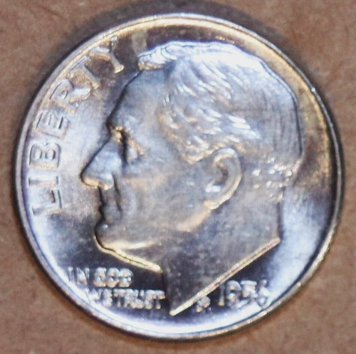 1956D Roosevelt Dime - BU - #3071B - Stock Photo - FREE SHIPPING