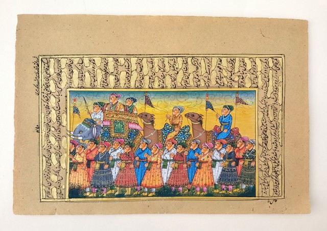Maharajah Processione Pittura Enorme Fatto a Mano Miniatura Decoro Art PN11380 Maharajah Processione Pittura Enorme Fatto a Mano Miniatura Decoro Art PN11380