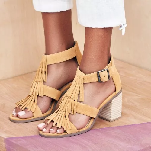 Delilah fringe heeled sandal discount