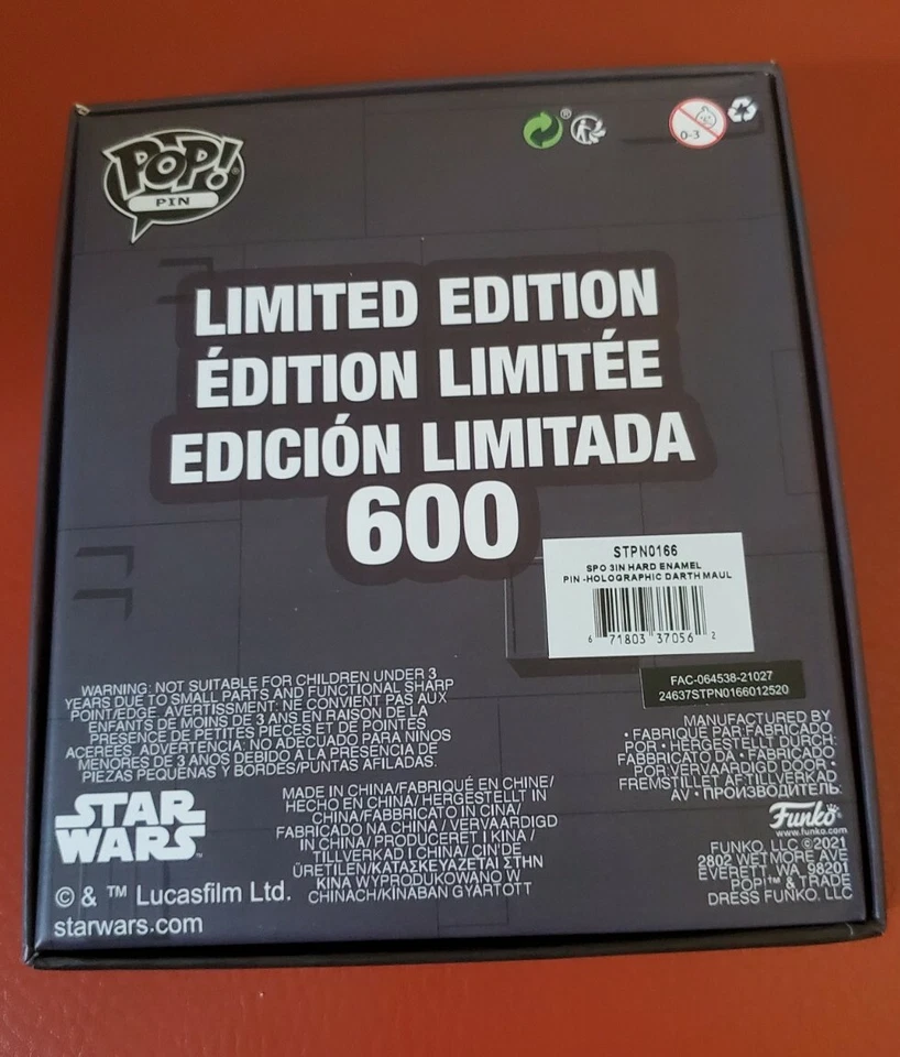 Darth Maul - Pin Funko Holográfico Exclusivo Star Wars Brilla en la Oscuridad (LE 600) Foto 3 de 4