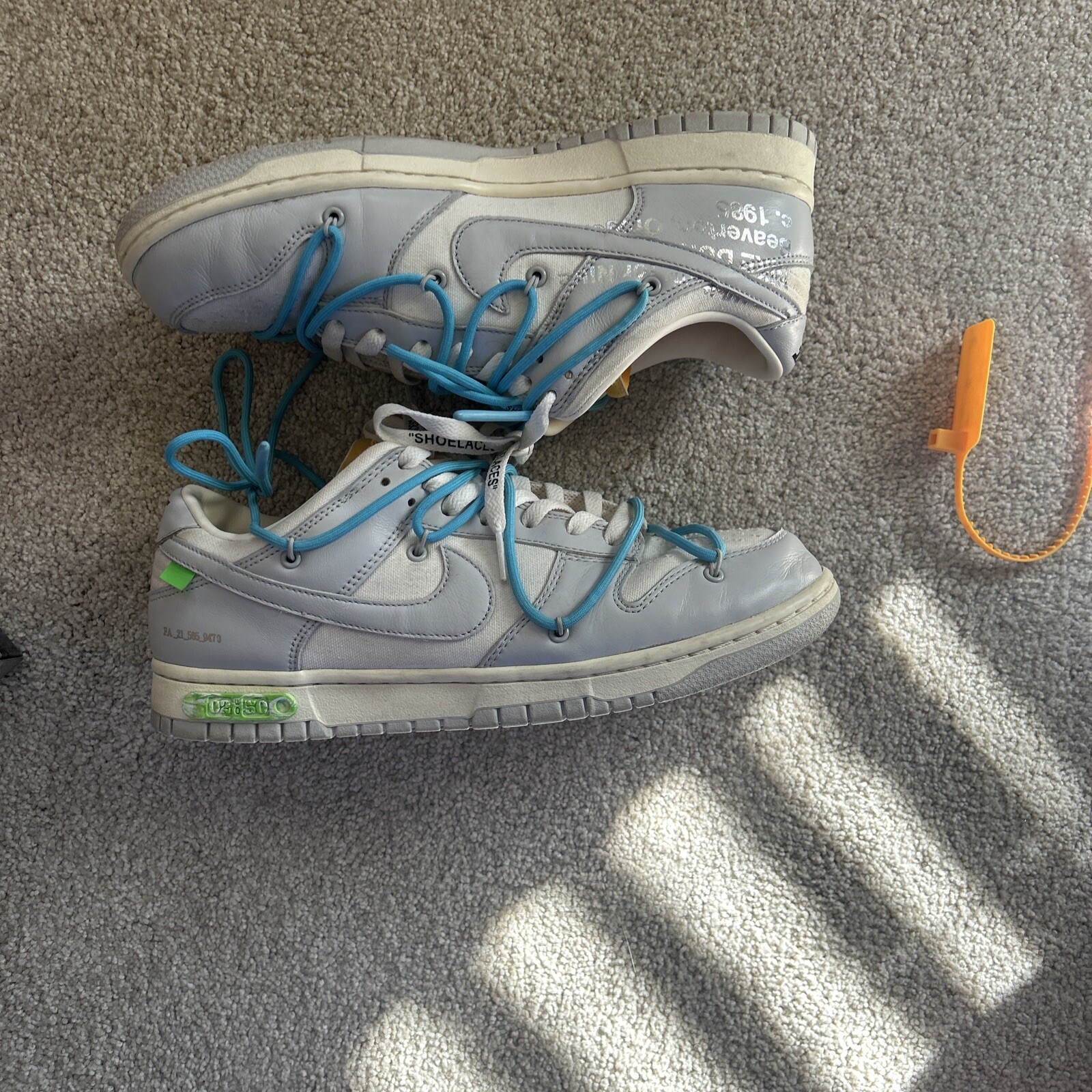 OFF WHITE X NIKE Taglia 10 Nike Off White x Dunk Low lotto 02 di 50