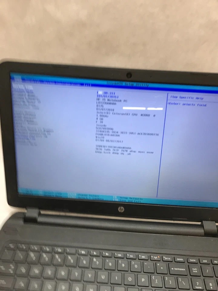 HP 15-f233wm 15" Laptop Intel Celeron N3060 1.6 GHz 4GB RAM NO HDD NO OS - -  DW - Image 2 of 4