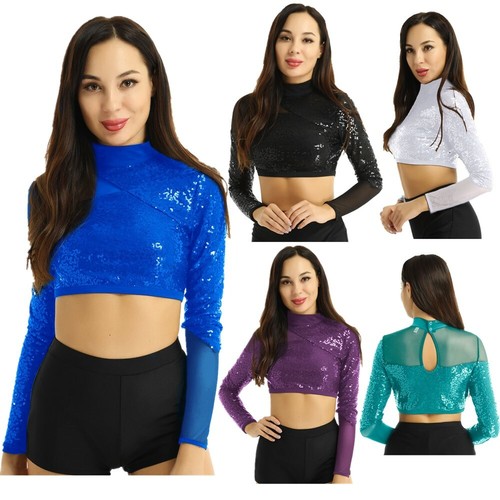 Womens Long Sleeves Keyhole Back Dance 