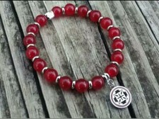 New Rustic Cuff Stretch Bracelet Red Stone Be...