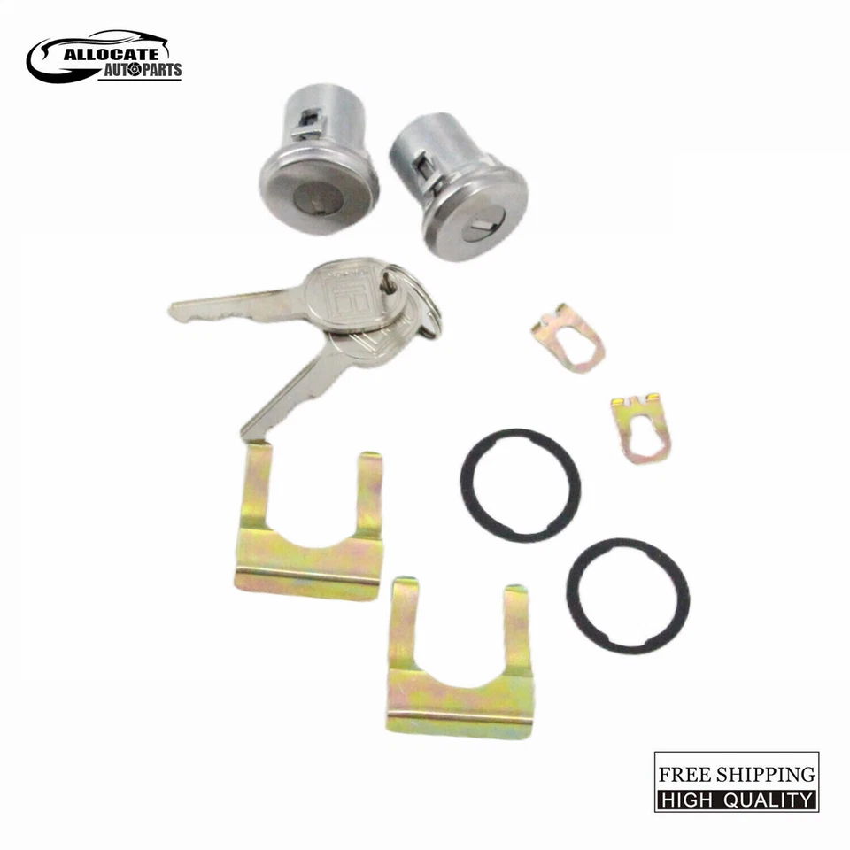 Door Lock Key Cylinder Tumbler Pair Chrome For Chevrolet S-10 Blazer 83-1994 USA - Imagem 3 de 4