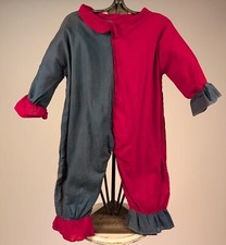 1920  S TWO TONE HALLOWEEN CLOWN COSTUME W RUFFLES