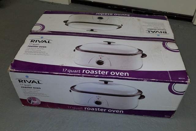 Rival Roaster Oven 17 Qt White Roast Bake Slow Cook Serve Cooker Lid For Sale Online Ebay