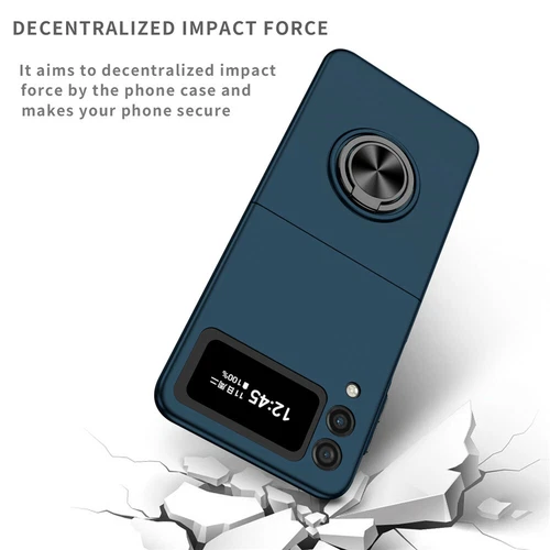 For-Samsung Galaxy Z Flip 4 3 5G Slim Matte Hard Case with Ring+Screen Protector - Picture 88 of 94