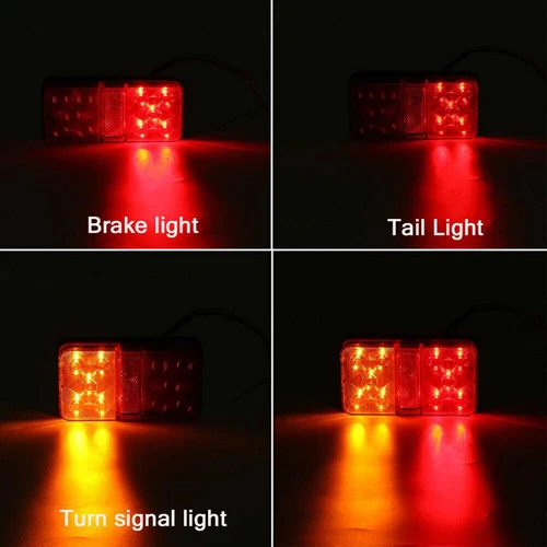 2x LED 12V Waterproof Tail Lights Kit RV Camper Trailer Truck Rear Turn Signal - Picture 6 of 13