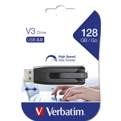 Verbatim V3 USB 3.0 128GB Schwarz High-Speed USB-Stick