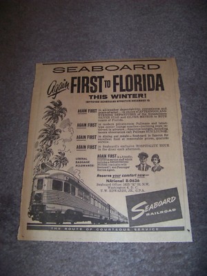The Sunday Star Washington DC November 24 1963 Seaboard Railroad Advertisement