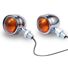 Small 12V Chrome Bullet Style Indicator  Set Custom Motorcycle, Cafe Racer