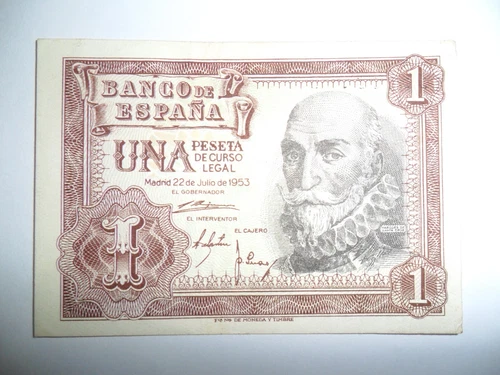 SPAIN 1 PESETA BANKNOTE 1953 SPL *