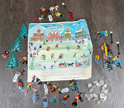 1960s Melton Ice Staking Paper Rink Scene Christmas Toy Vintage Rare ...