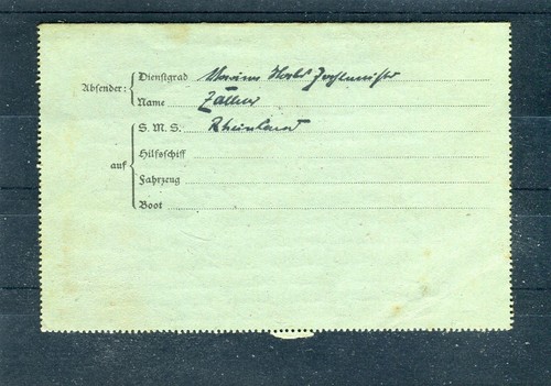 Kais. Deutsche Marine-Schiffspost Feldpostbrief - b1046 - Bild 2 von 2
