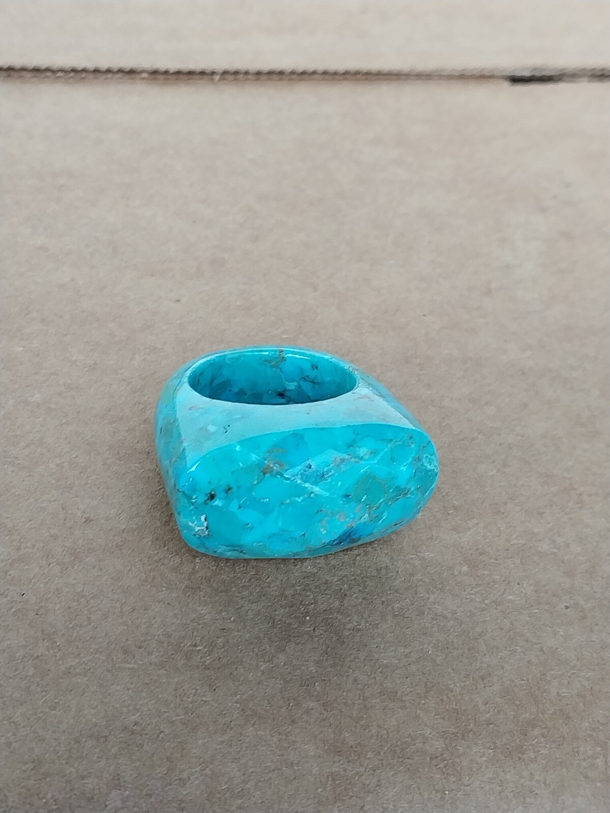 Vintage Solid Turquoise Gemstone Statement Ring S… - image 10