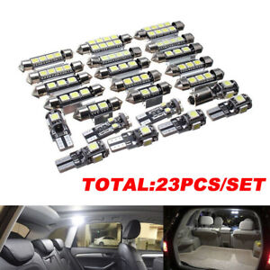 23Pcs Canbus LED Interior Inside Light Dome Trunk Map License Plate Lamps Bulbs