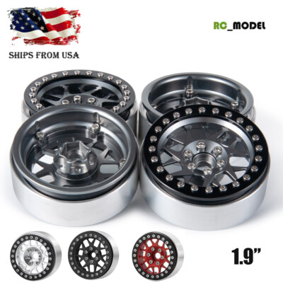 4Pcs Alloy 1.9'' Beadlock Wheel Rims For  1:10 RC Axial SCX10 90046 RedCat TRX4