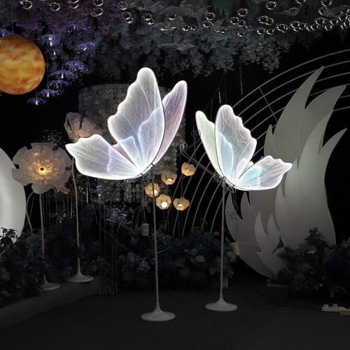 Juego de iluminación de mariposa de 2 piezas/23,6 pulgadas-lámparas de piso + techo blancas arco iris para eventos - Imagen 6 de 11