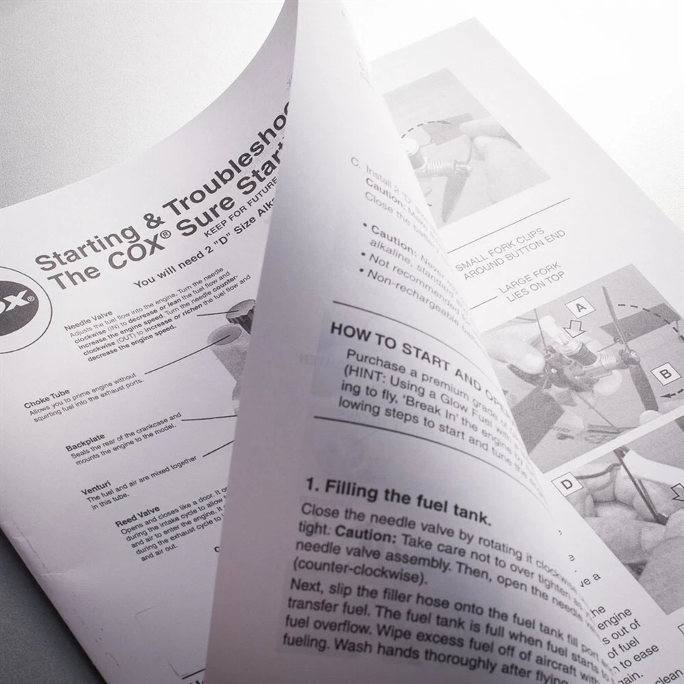 Cox 049 Model Engine Operating Instruction / Guide & Troubleshooting Manual .049 - Image 2 of 2