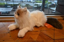 Chongker Cat Weighted Handmade Realistic Long Haired Plush Toy Companion Pet