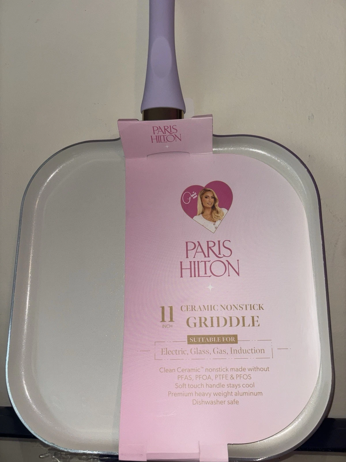 Paris Hilton 11-inch Ceramic Nonstick Griddle, Purple