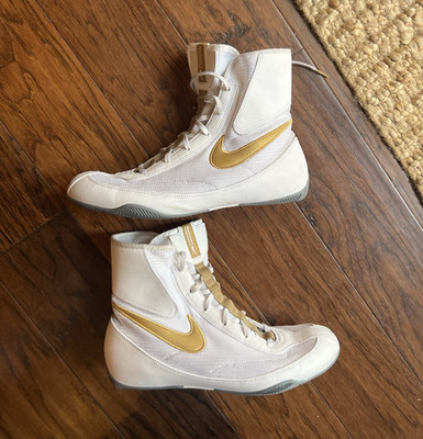 Nike Machomai Wrestling Shoes High Top White/Gold White Gold High Top Style