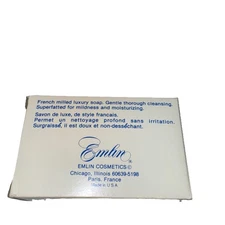 New in Box Emlin Cosmetics French Milled Luxury Soap Bar Travel Size Hand Nice