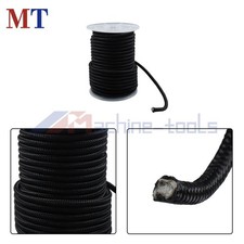 3/8" x 100' Black Nylon Solid Braid Knot Rope High UV Abrasion Resistance