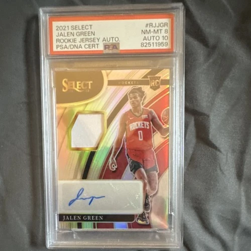 2021-22 Panini Select Jalen Green Rookie Jersey Auto Silver Prizm /199 Rockets
