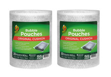 Duck Brand 1/8" Bubble Pouches on a Roll, 7.5 in. x 7.5 in. pack of 2