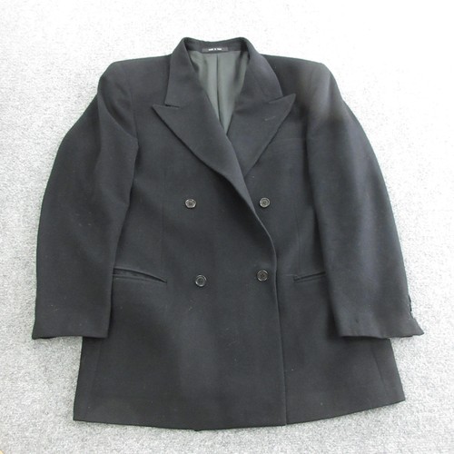 Emporio Armani Suit Jacket Mens 50 Black Wool Cashmere Double Breasted Italy