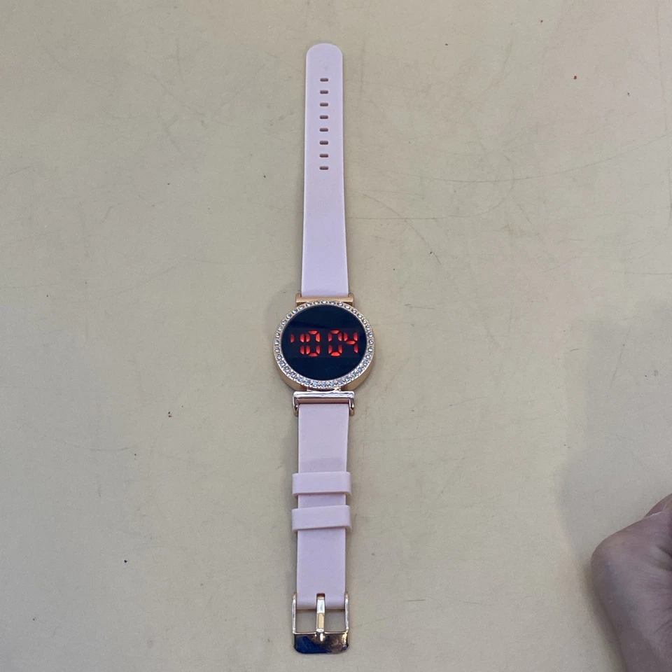 Relógio digital feminino Accutime LED pulseira de silicone rosa - Nova bateria /WN4071WN - Imagem 2 de 4