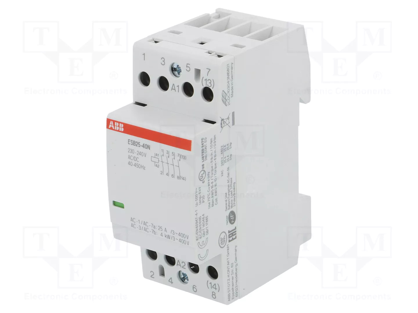 Abb Esb25-40N-06 Contattore Dinstallazione 4 Na 380 W 220 V, 400 V 24 A Low Noise Pezzo 1 Pz. - Immagine 2
