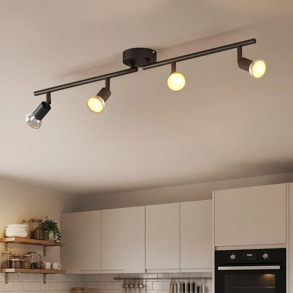 4-Light Ceiling Track Lighting Fixtures, Flexibly Rotatable Light Heads, Mode... - Image 2 of 4
