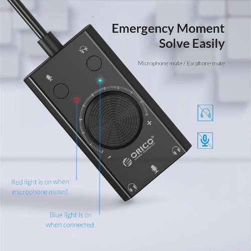 External USB Sound Card Stereo Mic Speaker Headset Audio Jack 3.5mm Adapter - Afbeelding 3 van 10