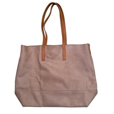ABLE Handmade Beige Leather Tote Bag Minimalist Shoulder Bag Unused