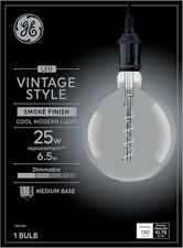 LED Light Bulb, 25 Watt, Smoke Finish, G63 Globe Bulb 1 Pack Vinta Style