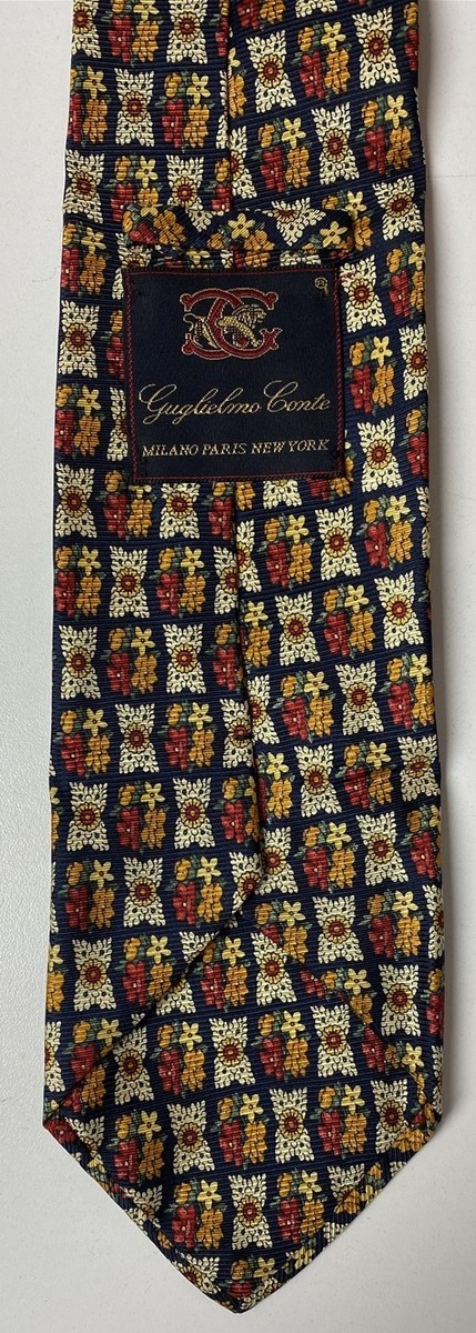 GUGLIELMO CONTE Italian Beautiful Silk Tie View 2