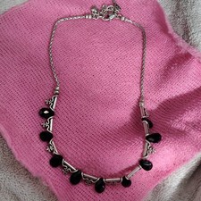 Brighton Silver Braided Chain Necklace Black ...