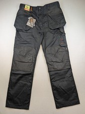 Scruffs Worker Plus Trousers Mens 38L Black BNWT Holster Work Pants T51802