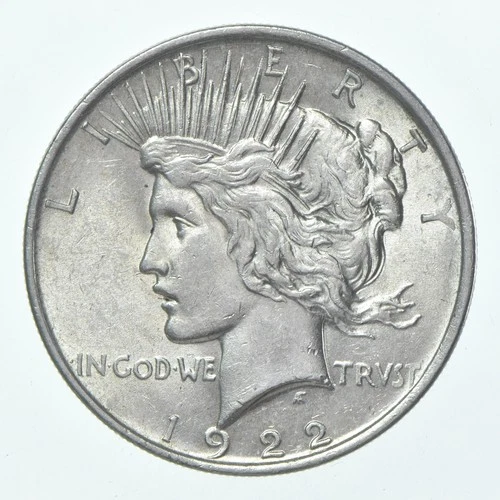 (1) 1922 (P) Choice AU Peace Silver Dollar 90% - CH AU Almost Unc - Luster *1787